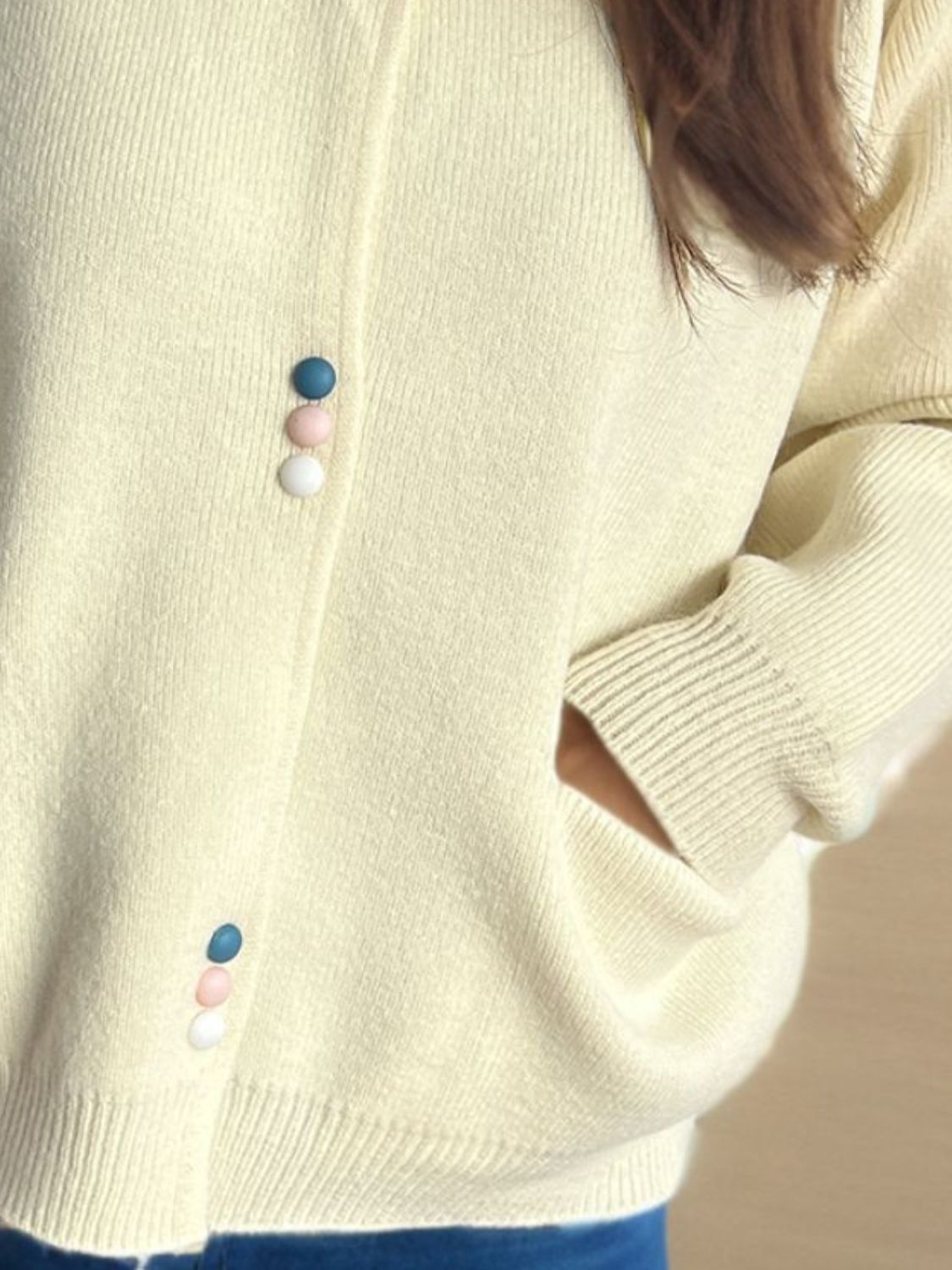 Button Down Long Sleeve Cardigan with Pockets-Angel Casuals