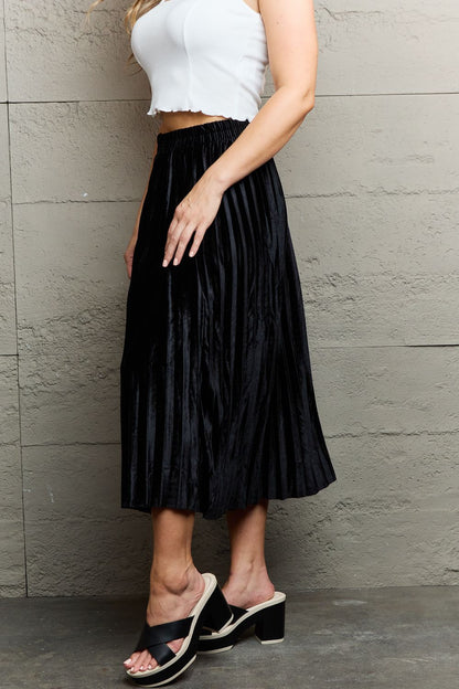 Ninexis Accordion Pleated Flowy Midi Skirt-Angel Casuals