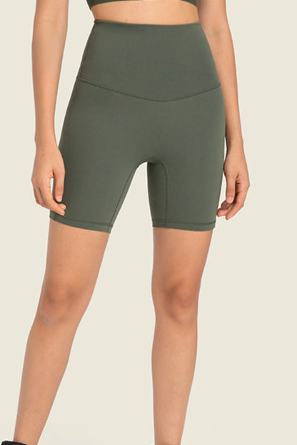 Seamless High-Rise Wide Waistband Biker Shorts-Angel Casuals