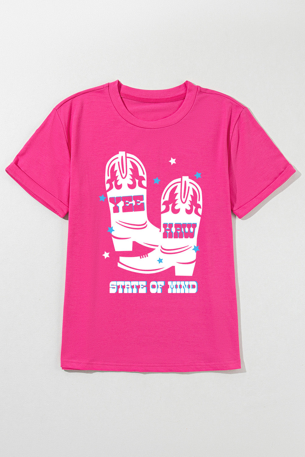 Graphic Round Neck Short Sleeve T-Shirt-Angel Casuals