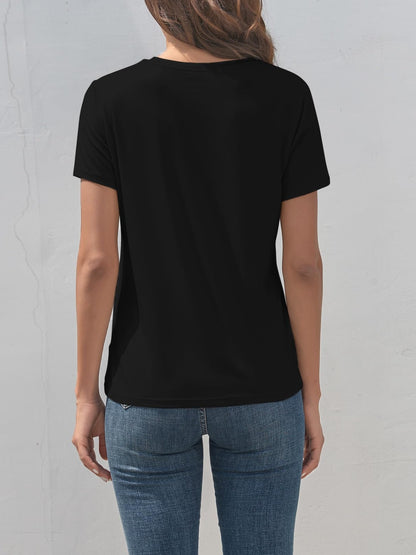 Dog Graphic Round Neck T-Shirt-Angel Casuals
