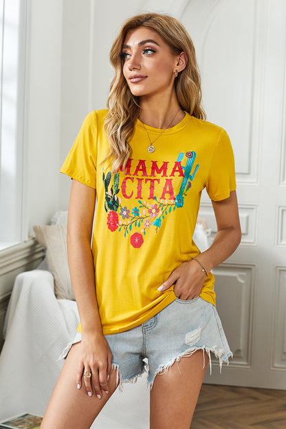 MAMACITA Graphic Round Neck Tee-Angel Casuals