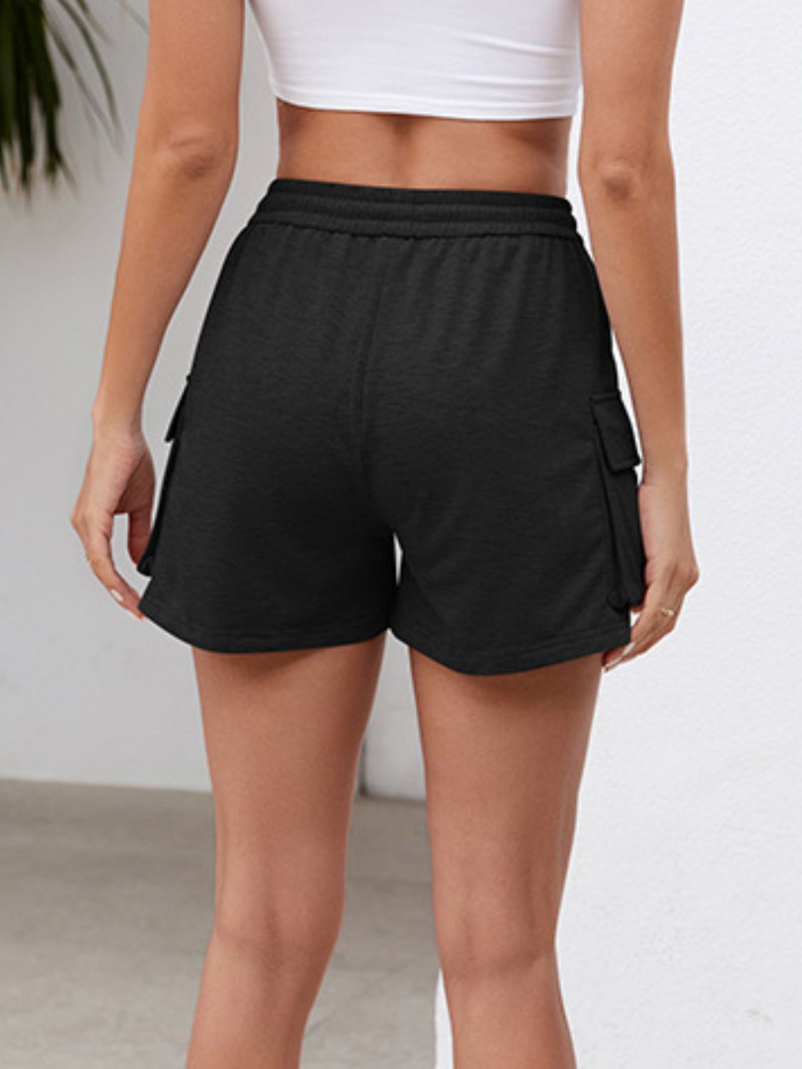 Drawstring Elastic Waist Shorts with Pockets-Angel Casuals