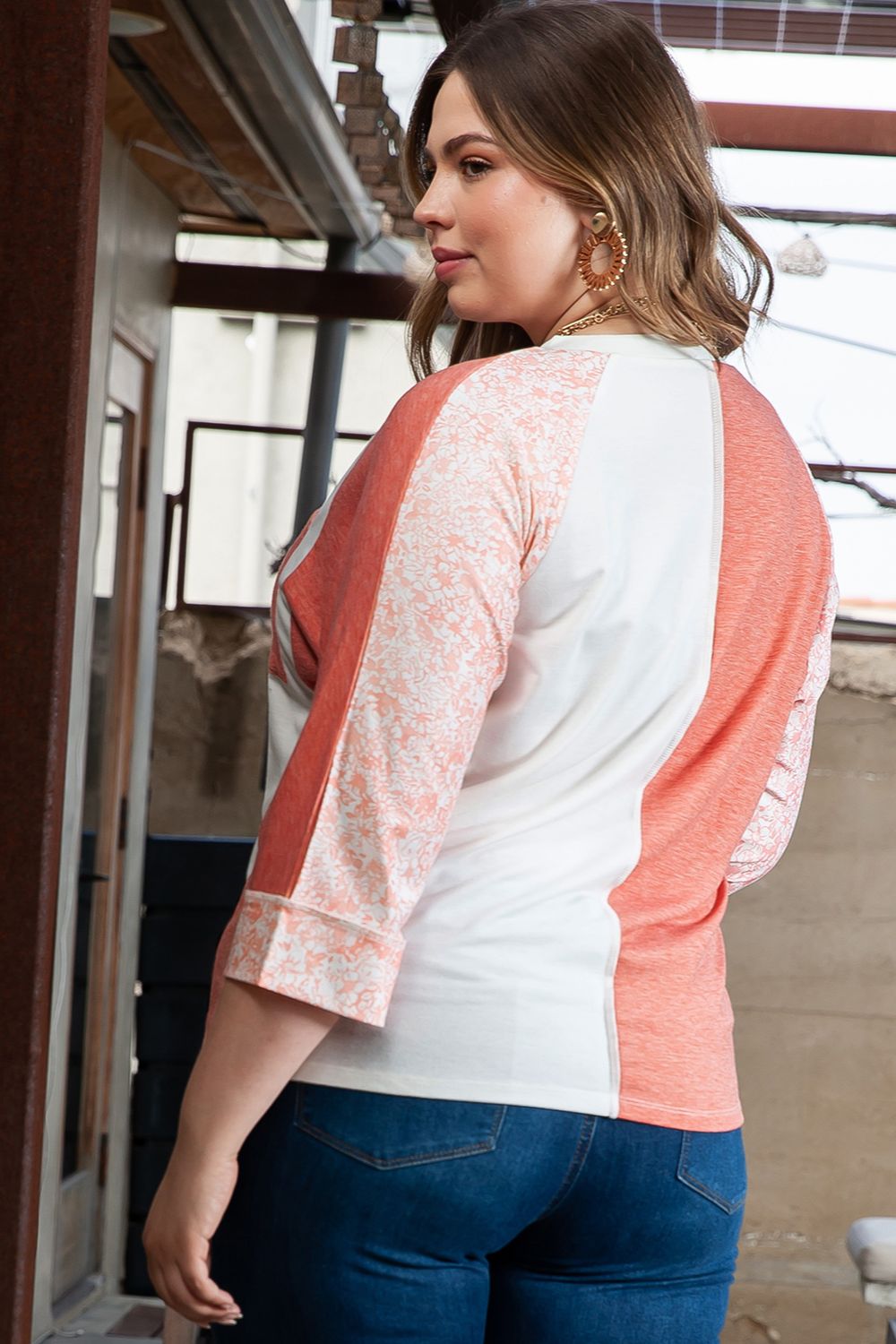 Plus Size Two Tone Top-Angel Casuals