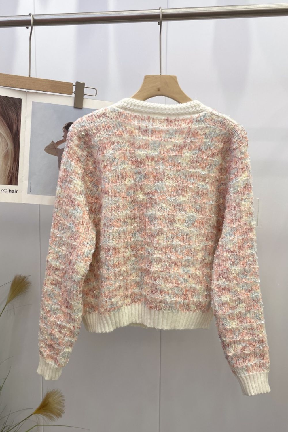 Heathered Button Up Long Sleeve Cardigan-Angel Casuals