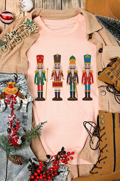 Nutcracker Round Neck Short Sleeve T-Shirt-Angel Casuals