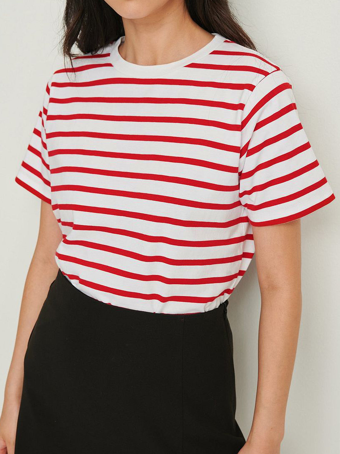 Striped Short Sleeve T-Shirt-Angel Casuals