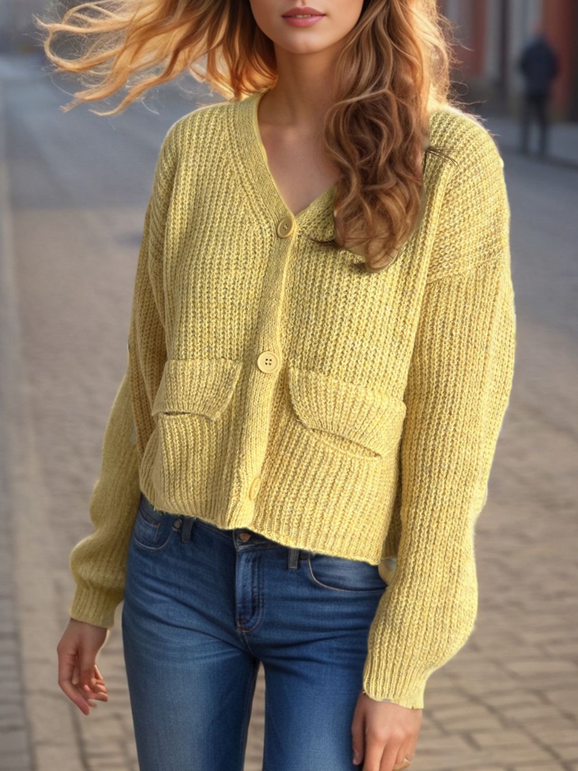 Button Down Long Sleeve Cardigan-Angel Casuals
