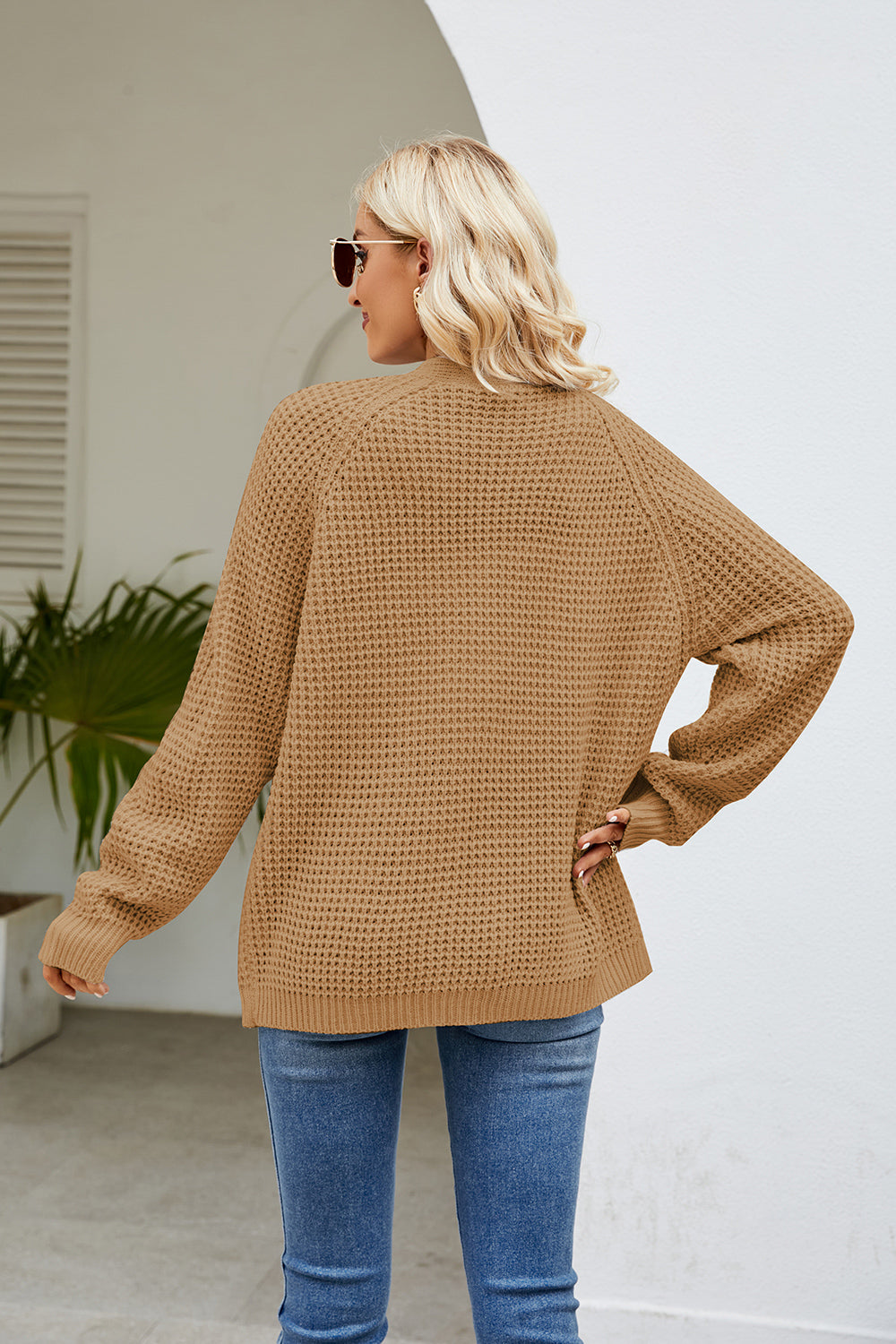 Open Front Long Sleeve Cardigan with Pockets-Angel Casuals