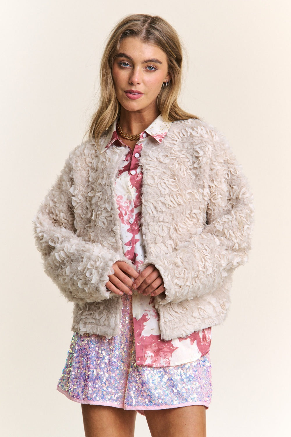 J.NNA Mixed Fabric Chic Jacket-Angel Casuals