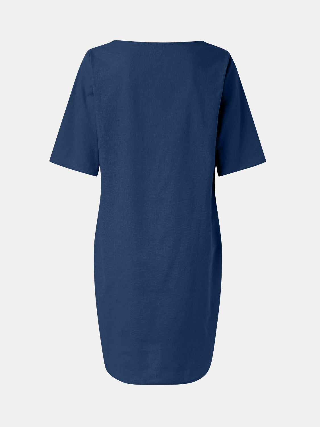 Full Size Round Neck Half Sleeve Dress with Pockets-Angel Casuals