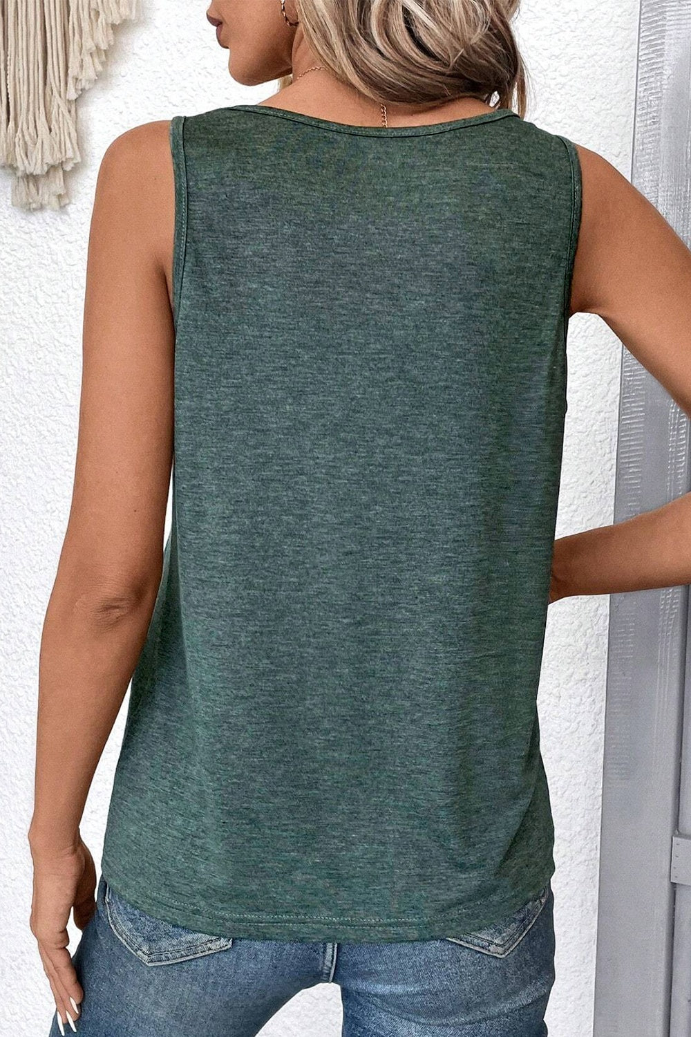 V-Neck Wide Strap Tank-Angel Casuals