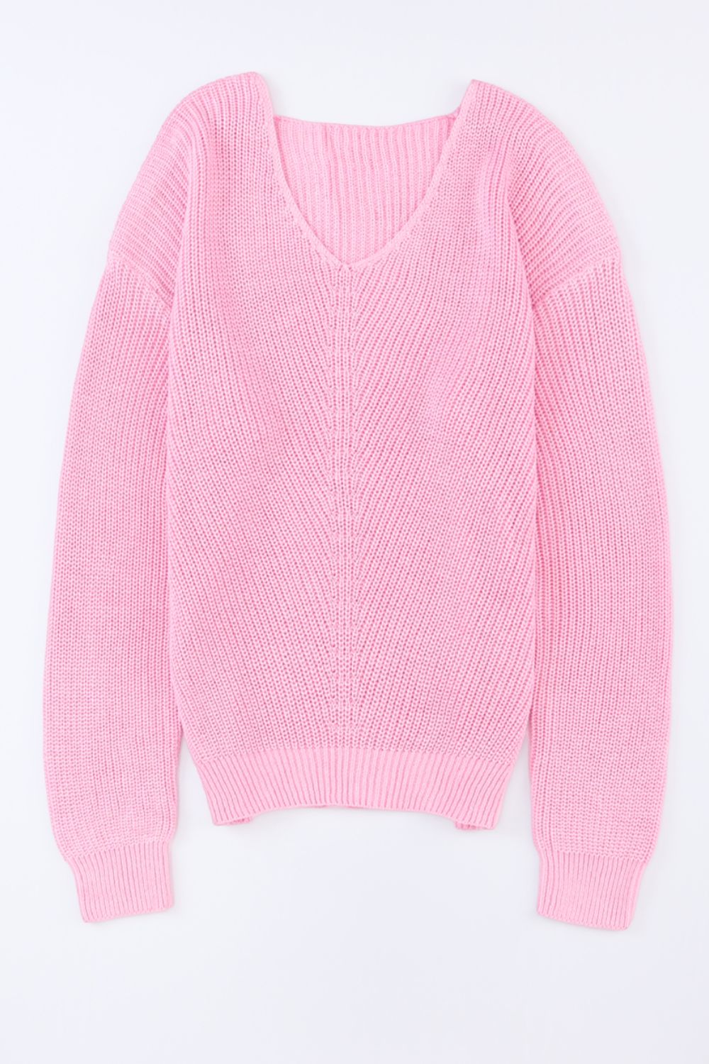 V-Neck Drop Shoulder Sweater-Angel Casuals