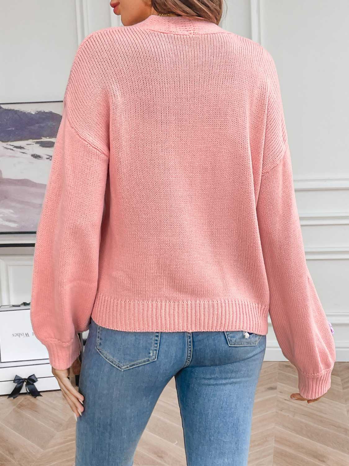 Floral Long Sleeve Open Front Cardigan-Angel Casuals
