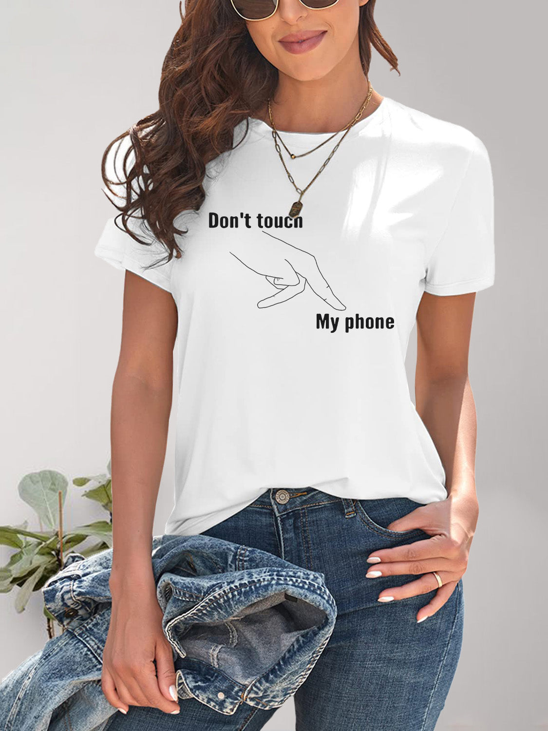 Graphic Round Neck Short Sleeve T-Shirt-Angel Casuals