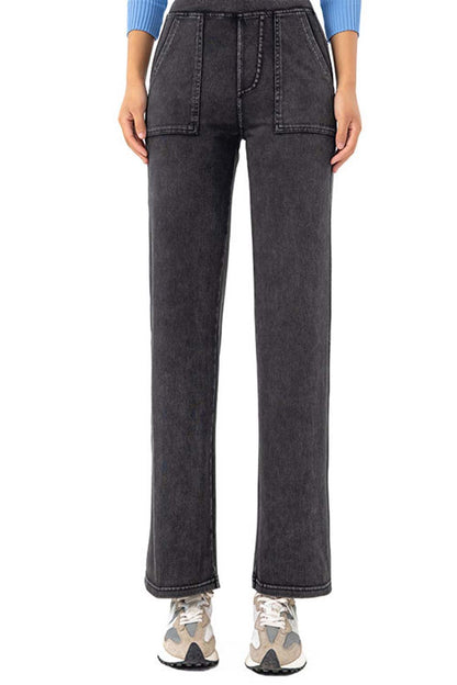 Pocketed Long Jeans-Angel Casuals