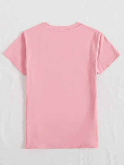 Rabbit Round Neck Short Sleeve T-Shirt-Angel Casuals