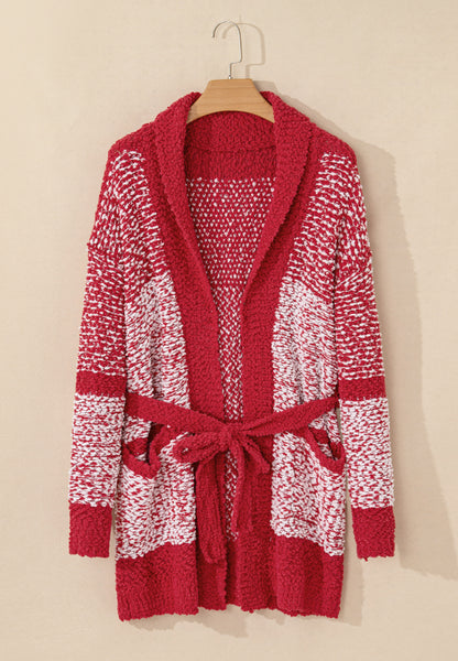 Contrast Trim Open Front Longline Cardigan-Angel Casuals