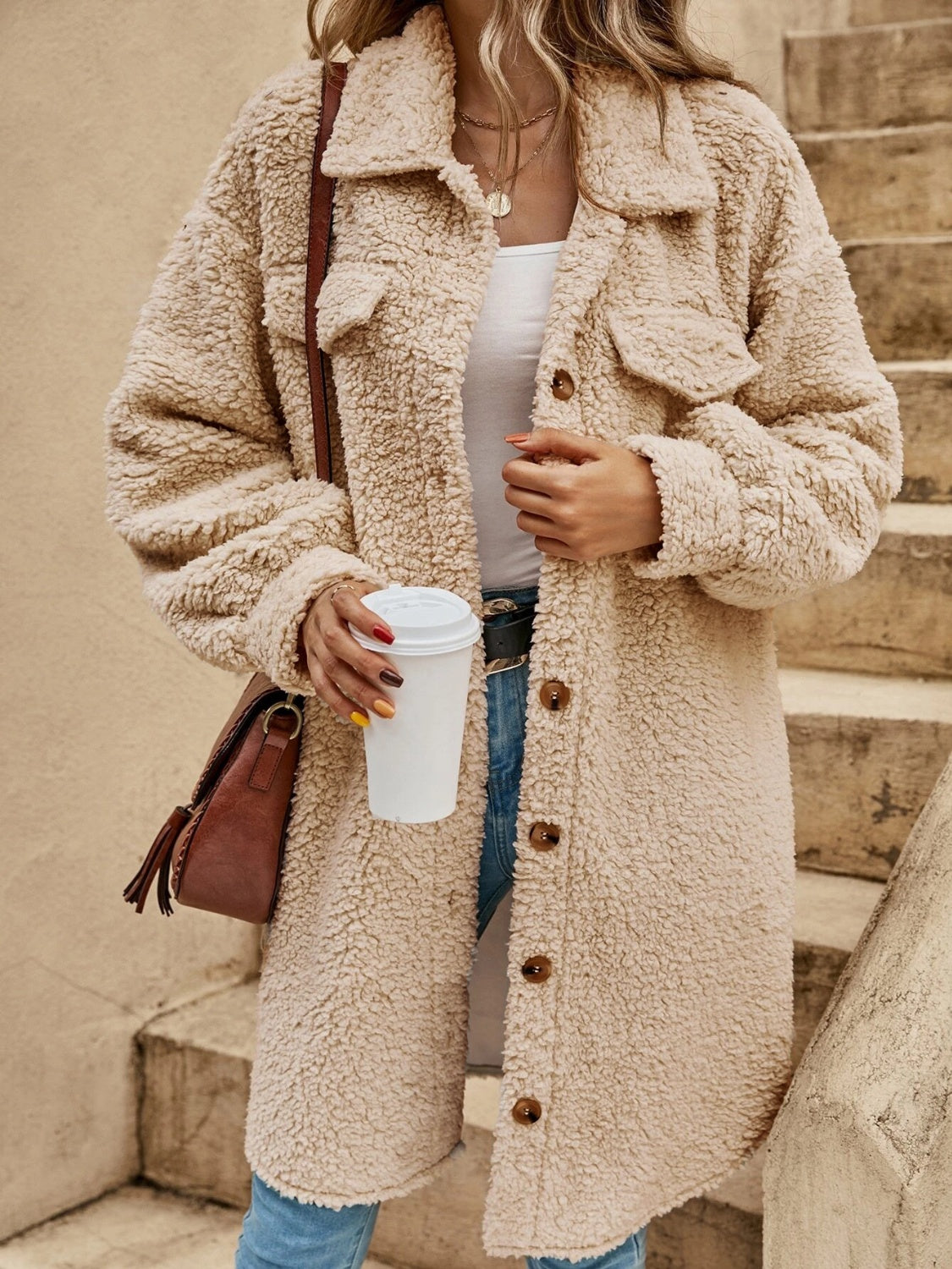 Collared Button Down Coat-Angel Casuals