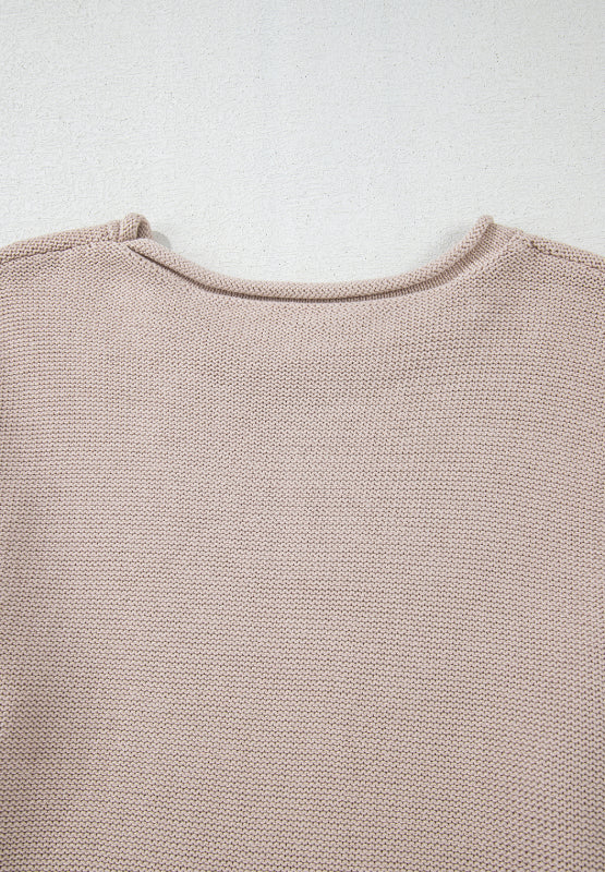 Color Block Round Neck Long Sleeve Sweater-Angel Casuals