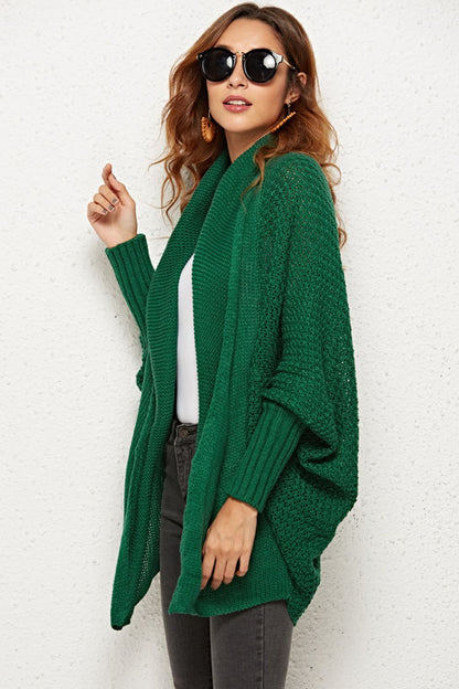 Open Front Dolman Sleeve Longline Cardigan-Angel Casuals