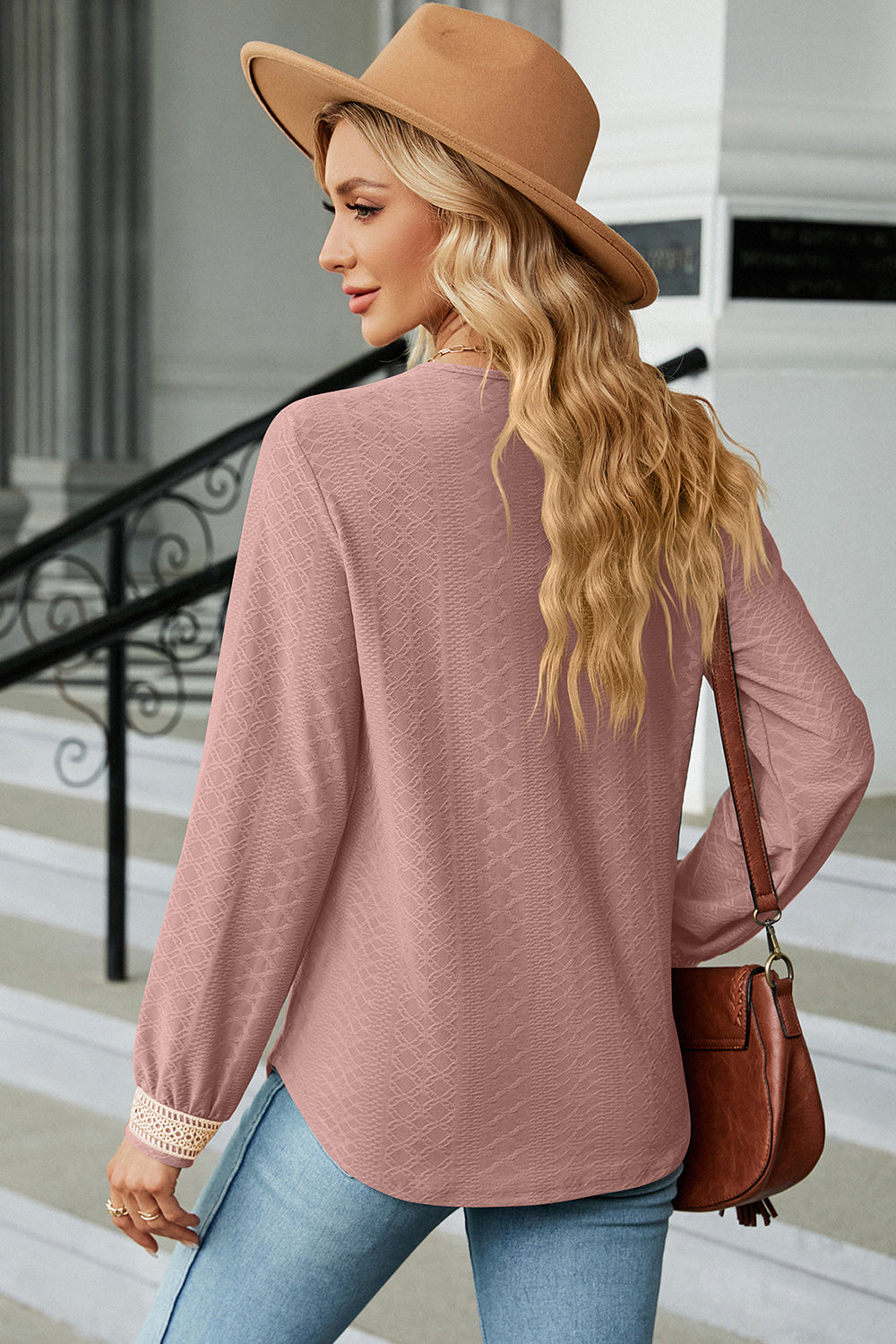 V-Neck Long Sleeve T-Shirt-Angel Casuals