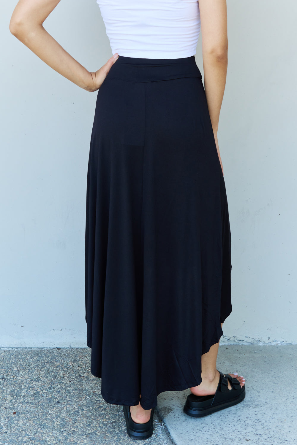 Ninexis First Choice High Waisted Flare Maxi Skirt in Black-Angel Casuals