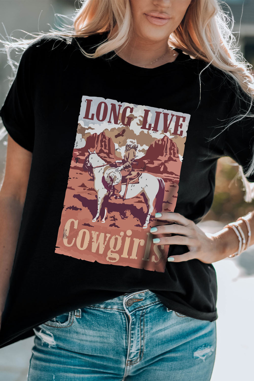 LONG LIVE COWGIRLS Graphic Tee-Angel Casuals