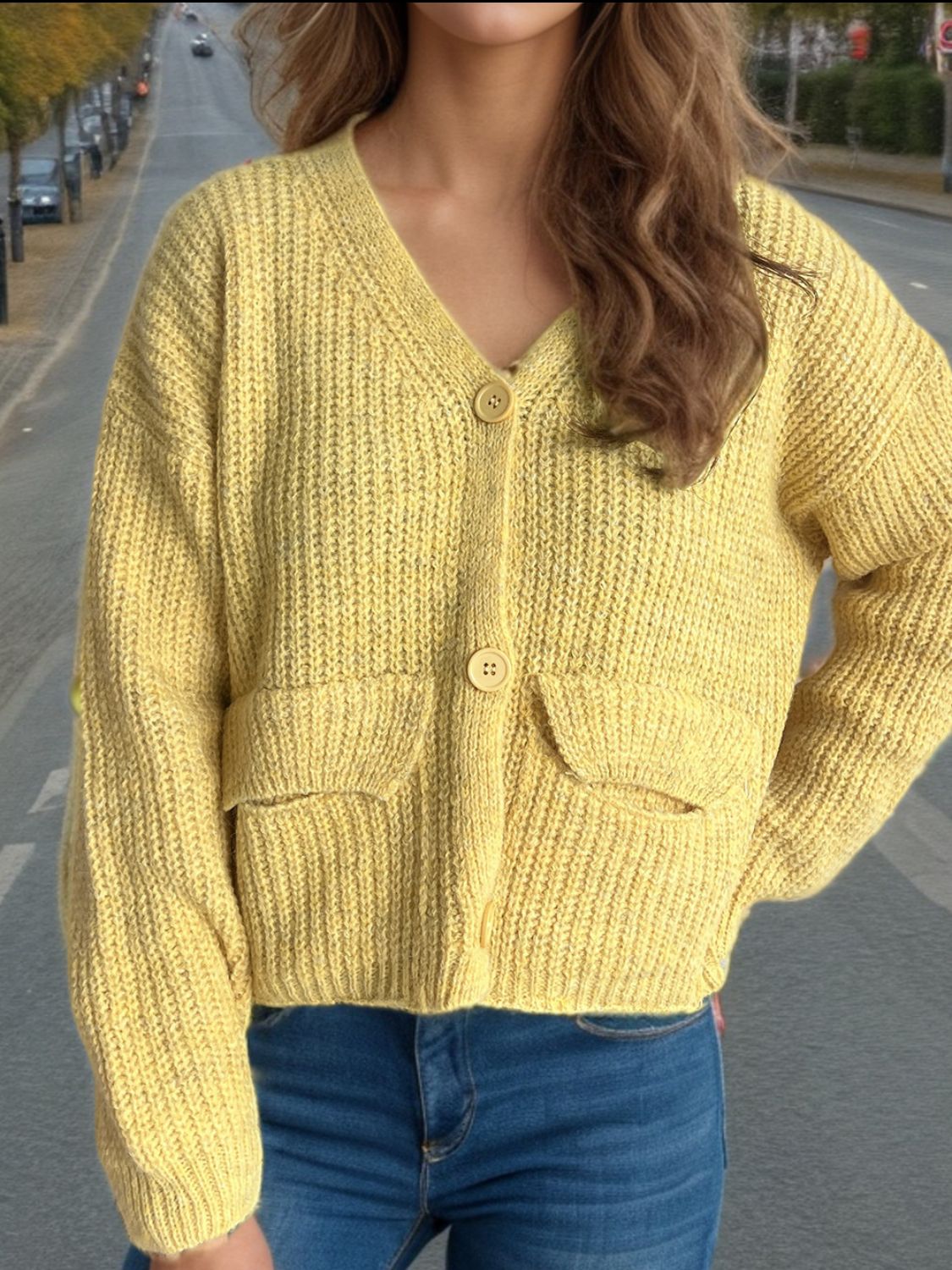 Button Down Long Sleeve Cardigan-Angel Casuals