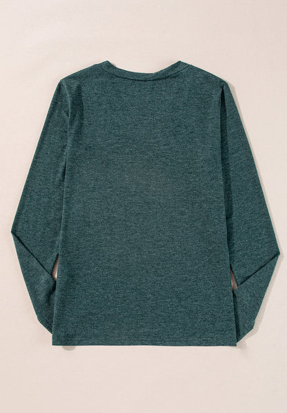 V-Neck Long Sleeve T-Shirt-Angel Casuals
