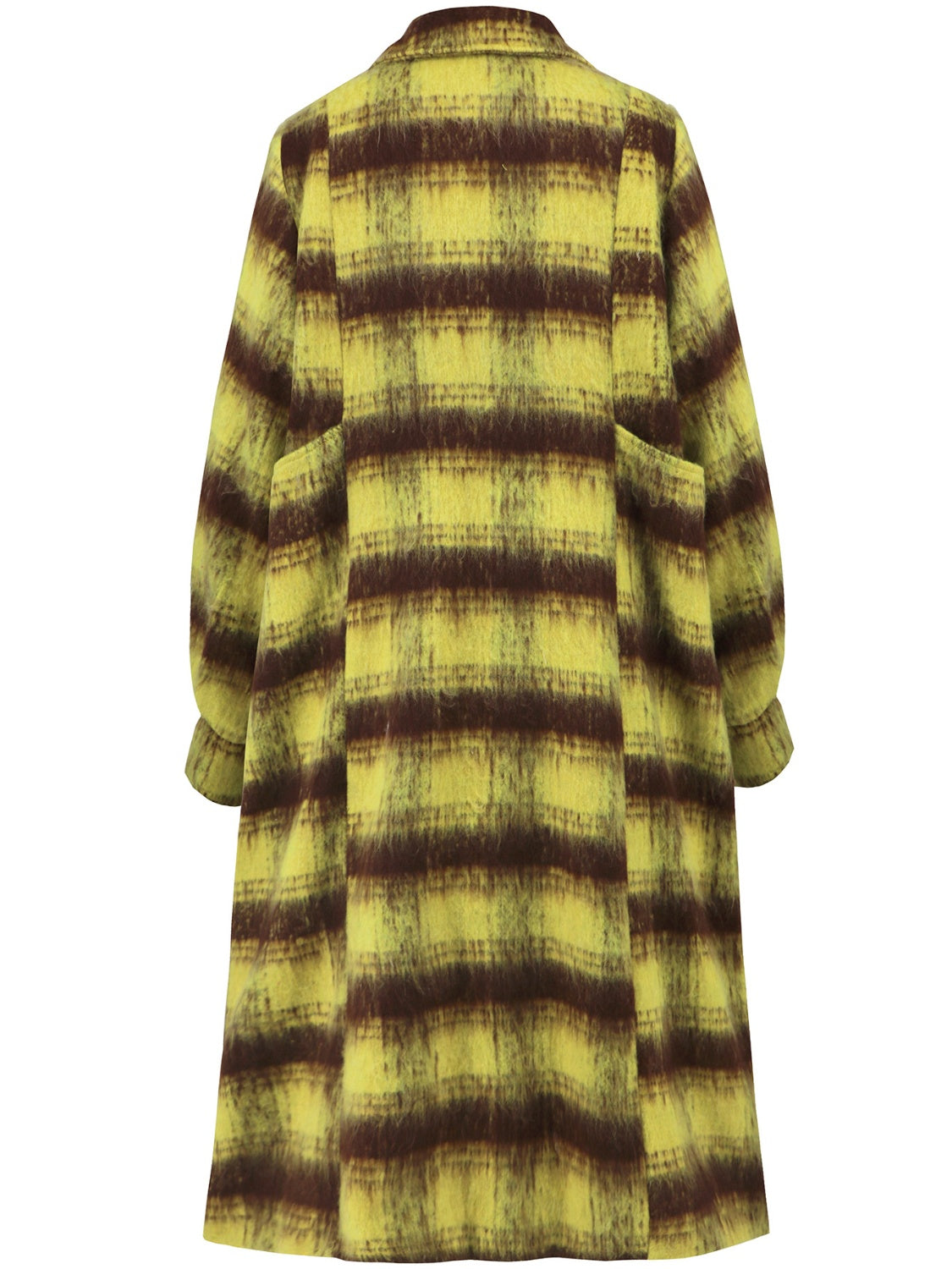 Contrast Double-Breasted Long Sleeve Longline Coat-Angel Casuals