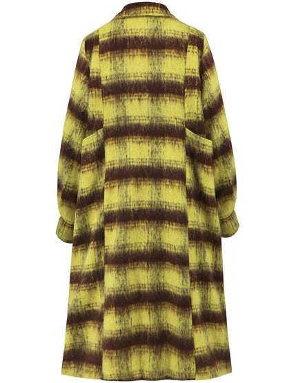 Contrast Double-Breasted Long Sleeve Longline Coat-Angel Casuals