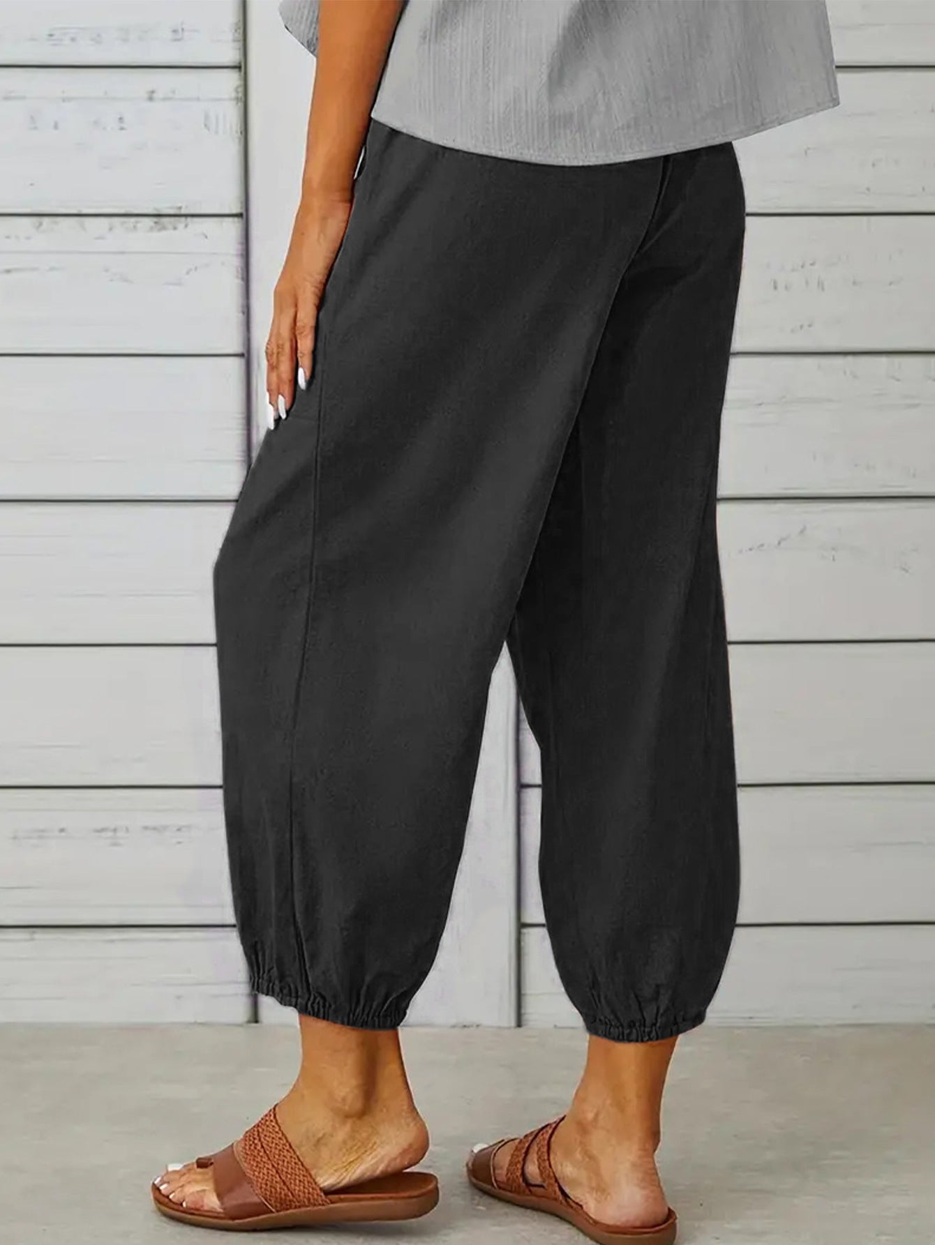 Decorative Button Cropped Pants-Angel Casuals