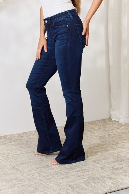 Kancan Full Size Mid Rise Flare Jeans-Angel Casuals