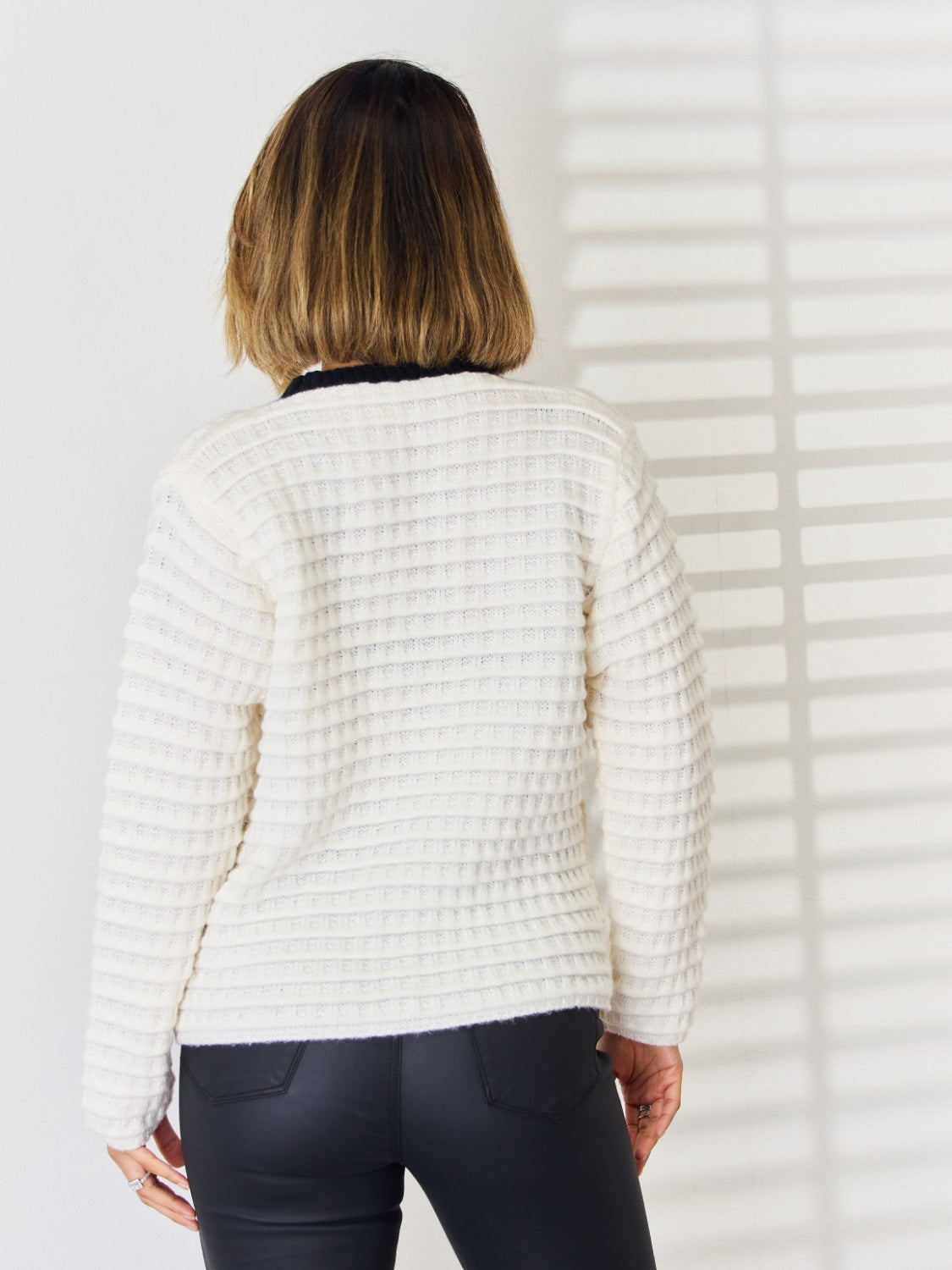 Contrast Trim Button Up Cardigan-Angel Casuals