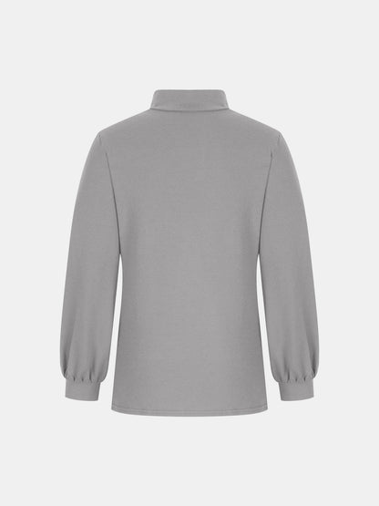 Full Size Mock Neck Long Sleeve T-Shirt-Angel Casuals