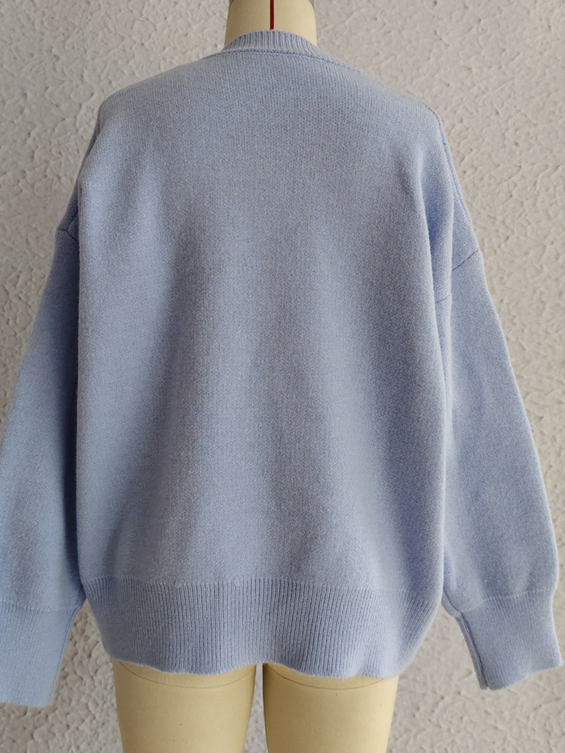 Flower Round Neck Long Sleeve Sweater-Angel Casuals