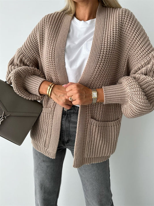 Open Front Dropped Shoulder Cardigan-Angel Casuals