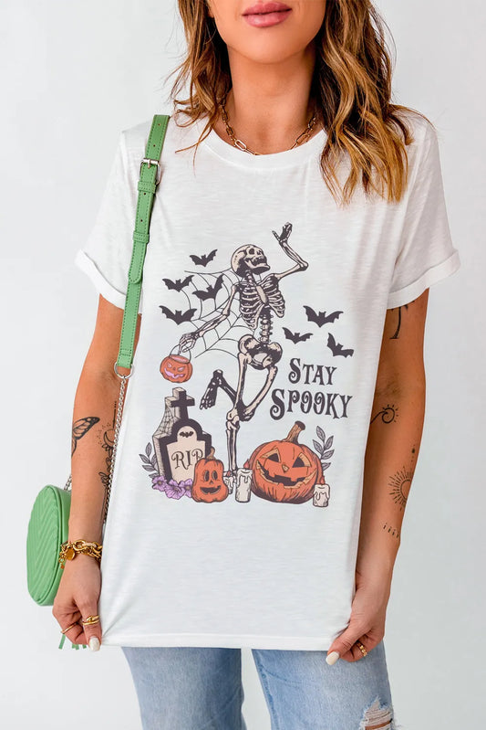 Graphic Round Neck Short Sleeve T-Shirt-Angel Casuals