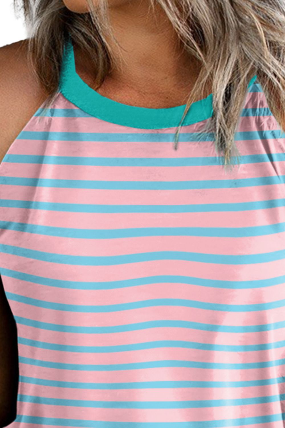 Striped Round Neck Tank-Angel Casuals