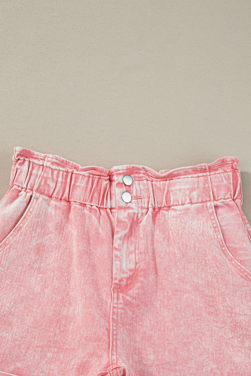 Paperbag Waist Denim Shorts-Angel Casuals