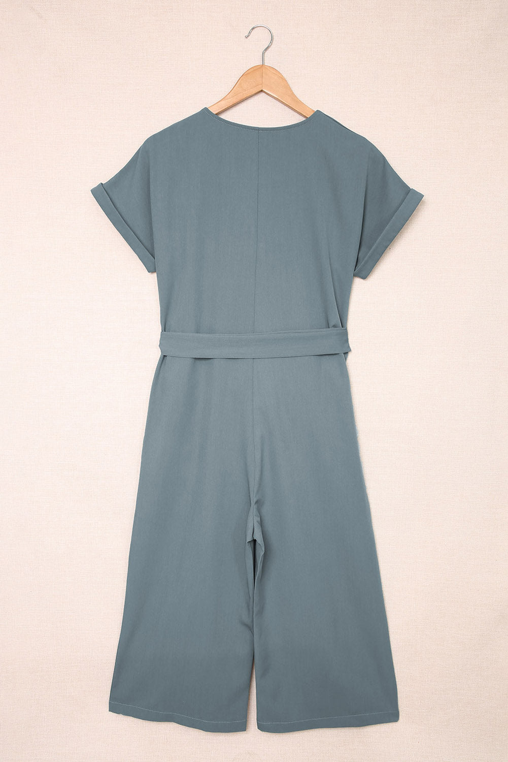 Tie-Waist Buttoned Cropped Jumpsuit-Angel Casuals