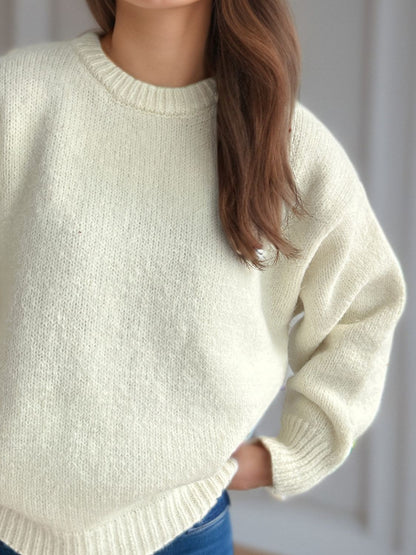 Round Neck Long Sleeve Sweater-Angel Casuals