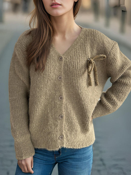 Button Down Long Sleeve Cardigan-Angel Casuals