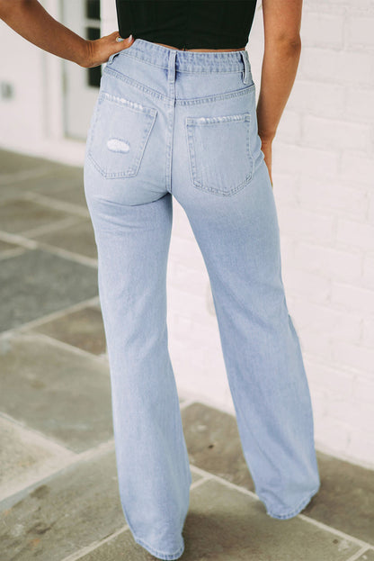 Distressed High Waist Jeans-Angel Casuals