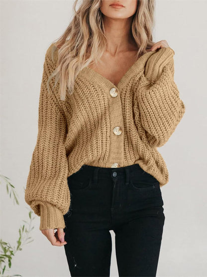 Button Up Long Sleeve Cardigan-Angel Casuals