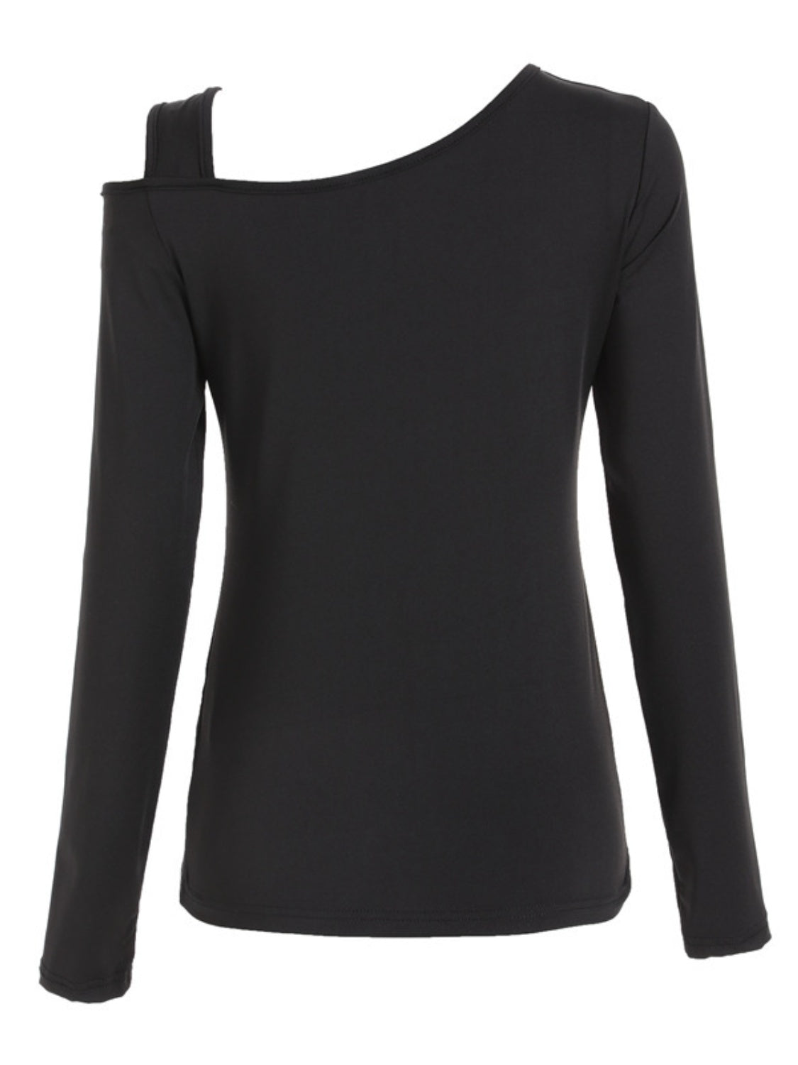 Cutout Asymmetrical Neck Long Sleeve T-Shirt-Angel Casuals