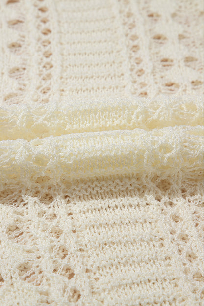 Hollow Out Drop Shoulder Sweater-Angel Casuals