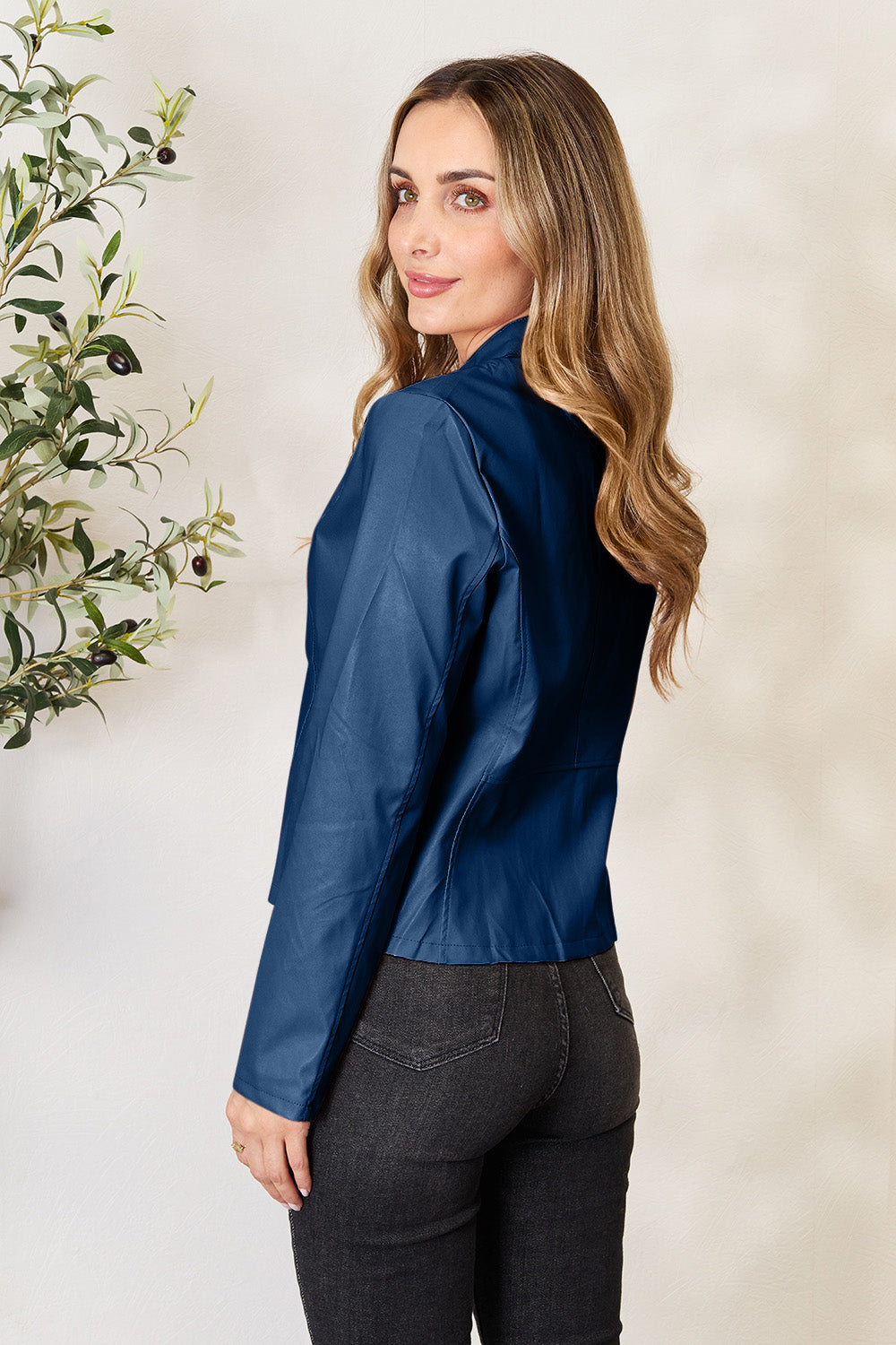 Mock Neck Zip Up Jacket-Angel Casuals