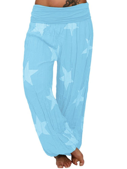 Full Size Ruched High Waist Printed Pants-Angel Casuals